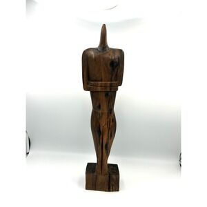 Myrtle Wood Oregon Carved Art Tall Statue Figurine Man Headless Sculpture MCM